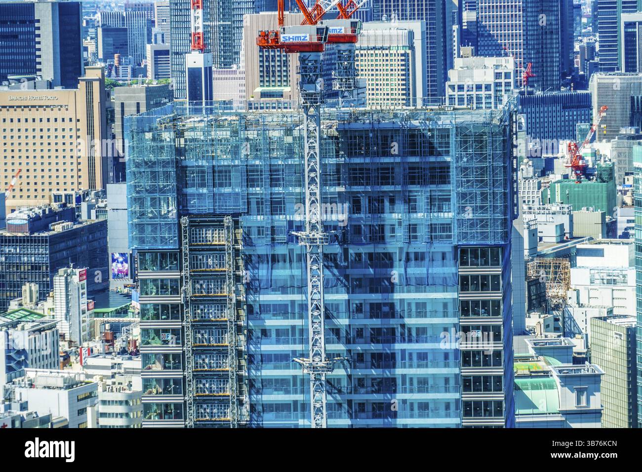 Costruzione dell'immagine di in costruzione. Luogo di ripresa: Area metropolitana di Tokyo Foto Stock