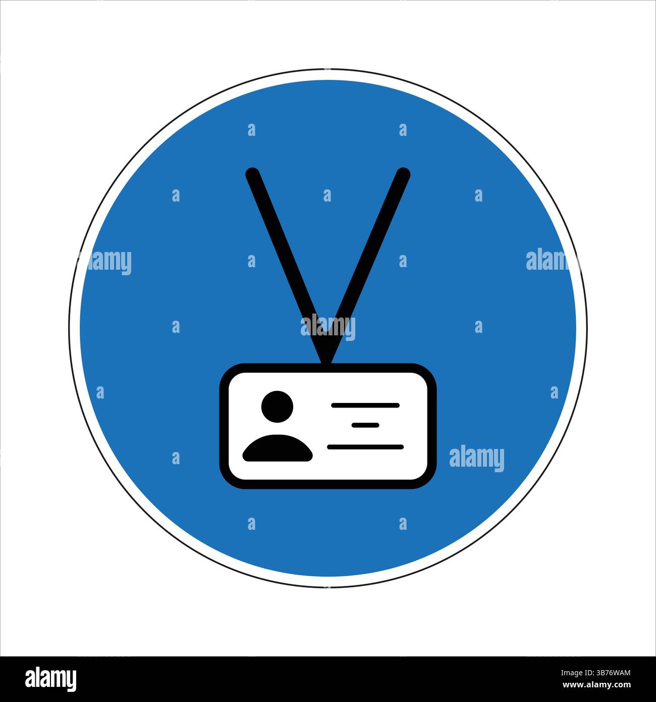 Carta d'identità appesa a cordone che rappresenta l'accesso personale, la sicurezza e l'identificazione. Illustrazione Vettoriale