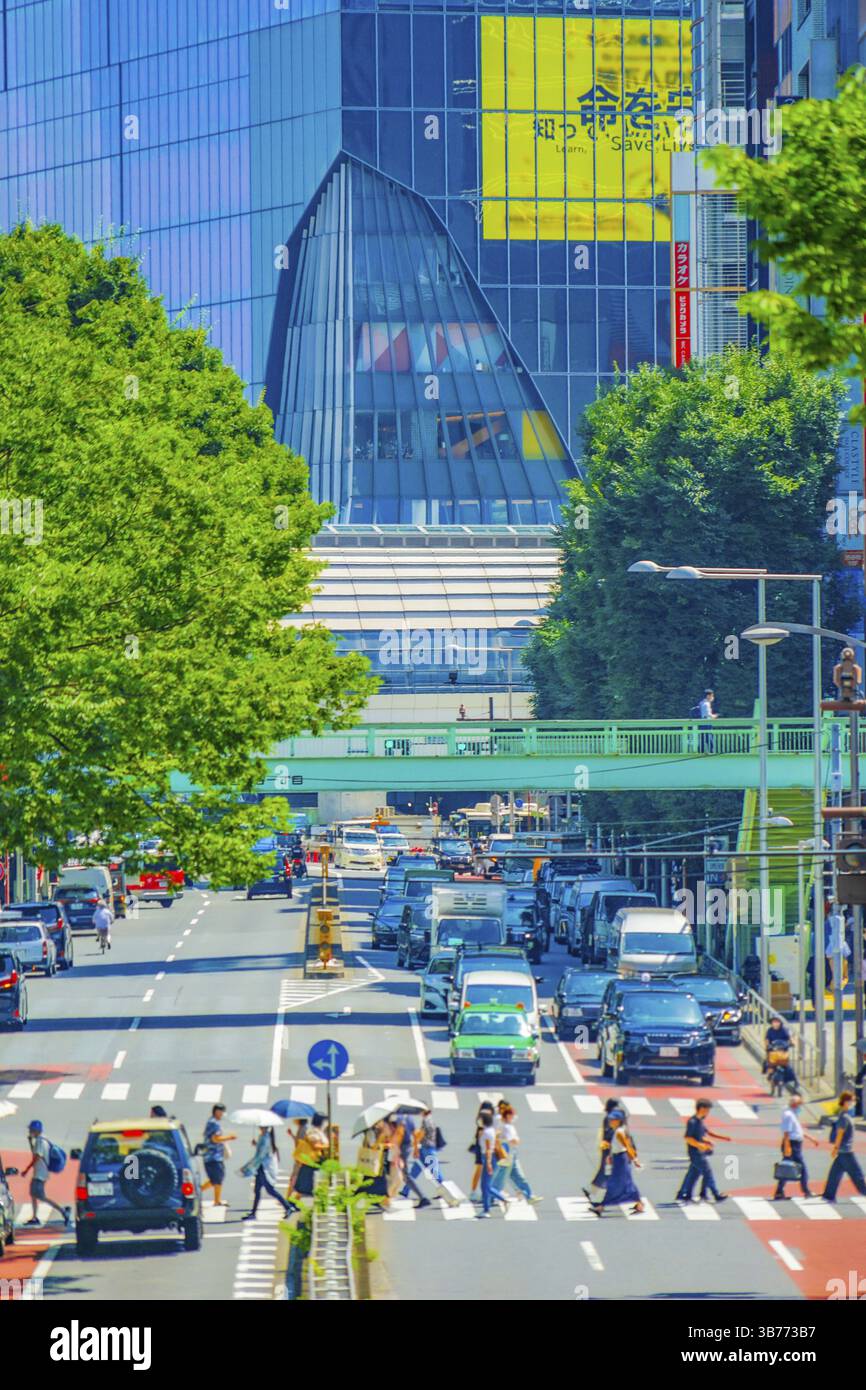 La città di Shibuya estate. Luogo di tiro: Shibuya -ku, Tokyo Foto Stock