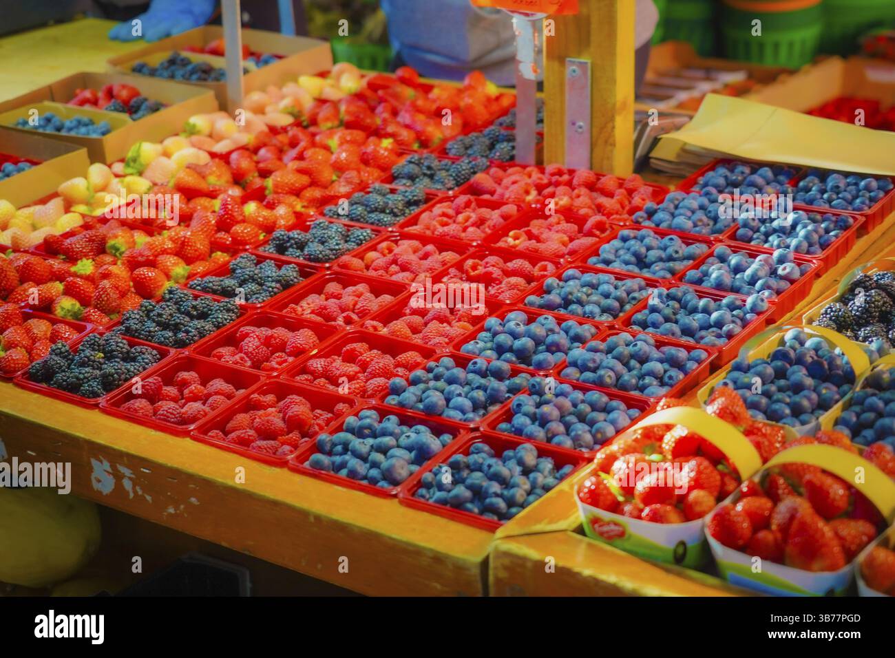 Jean Talon Market (mercato vegetale). Location delle riprese: Montreal, Canada, Nord America Foto Stock