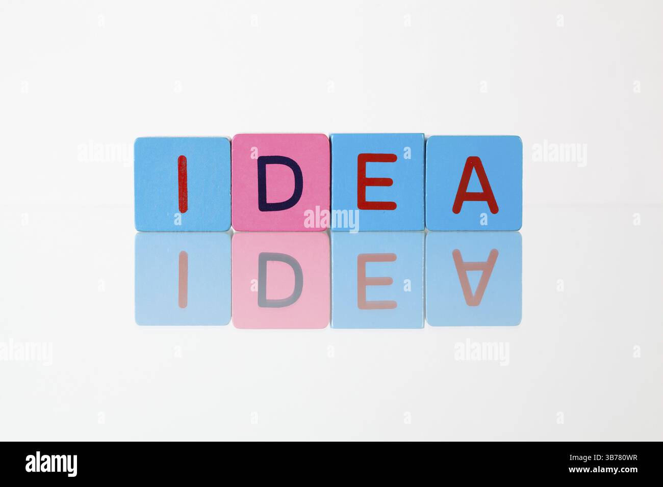 Idea - una scritta da bambini i blocchi in legno Foto Stock