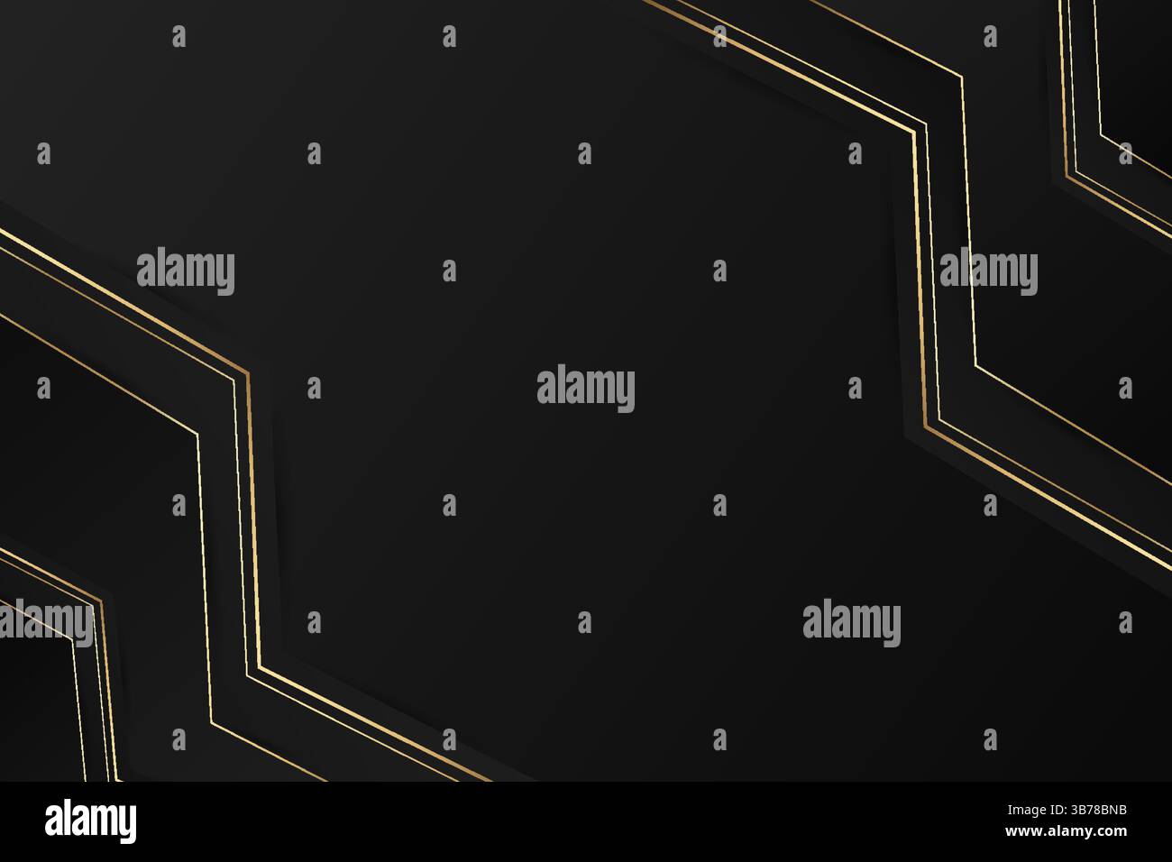 Sfondo geometrico di lusso Abstract Black and Gold con spazio di copia per il testo Illustrazione Vettoriale