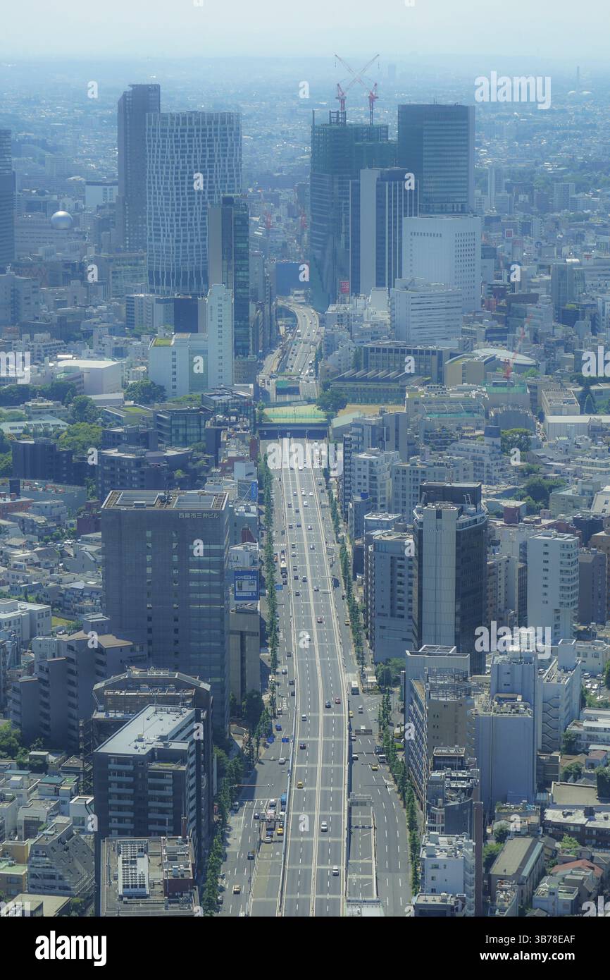 Paesaggio Shibuya dalla piattaforma di osservazione Roppongi Hills. Luogo di tiro: Area metropolitana di Tokyo Foto Stock