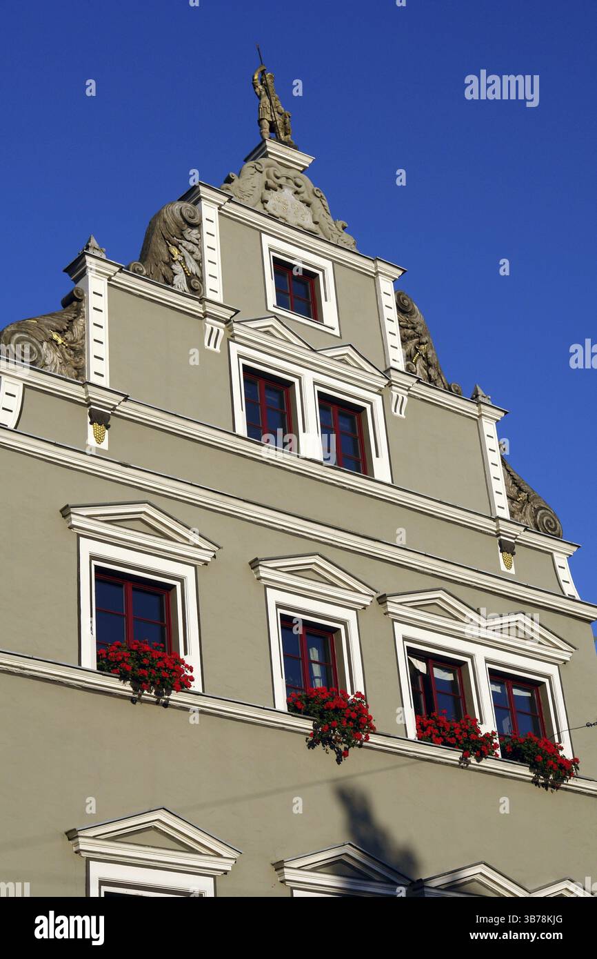 Facciata di Weimar Gable Turingia Classical Goethe Schiller Herder Republic Bauhaus Culture Foto Stock