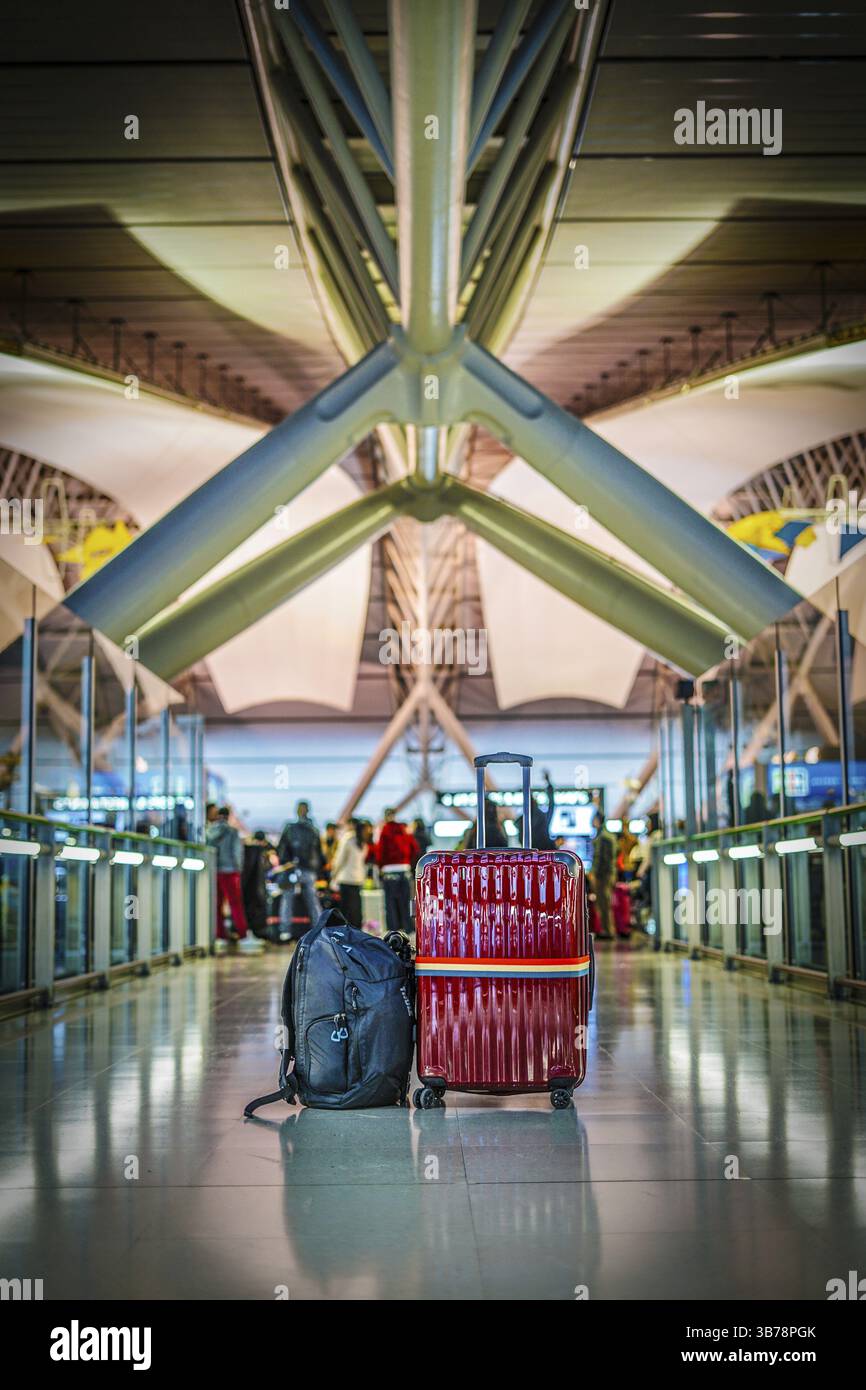 Immagine della valigia rossa. Luogo di tiro: Prefettura di Osaka Foto Stock