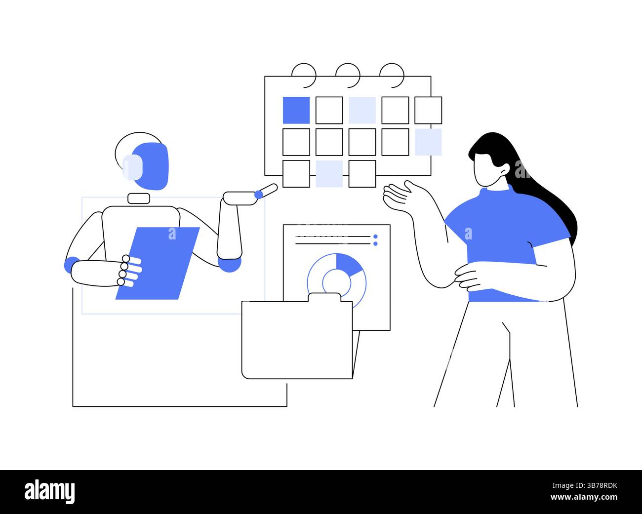 Assistente virtuale illustrazioni vettoriali isolate di cartoni animati. Illustrazione Vettoriale