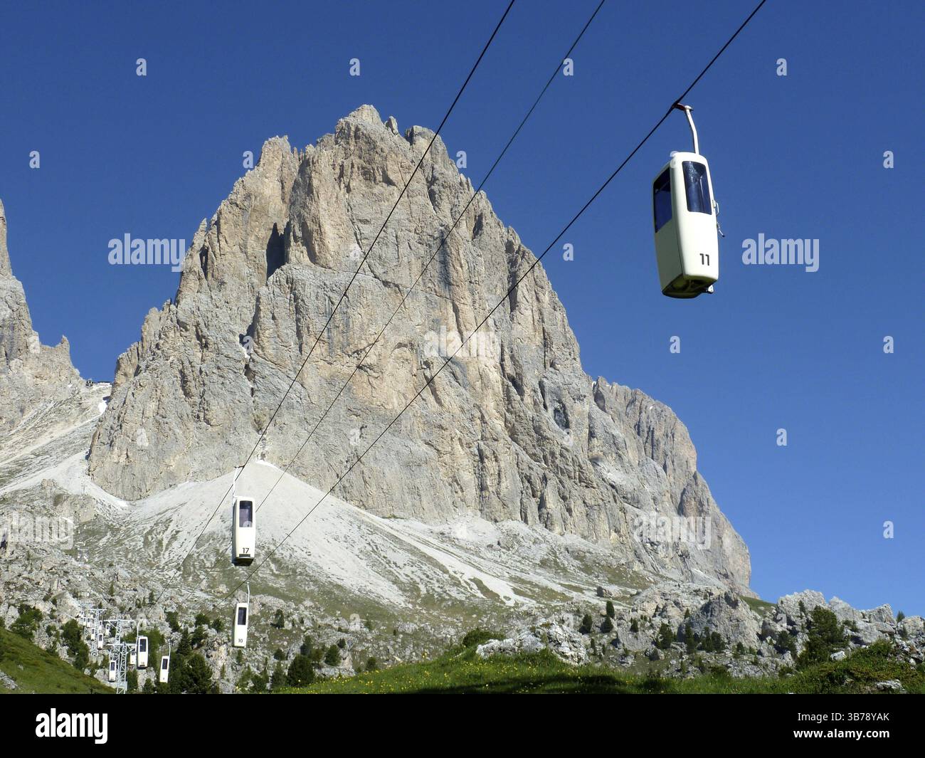 Funivia di Sassolungo Foto Stock