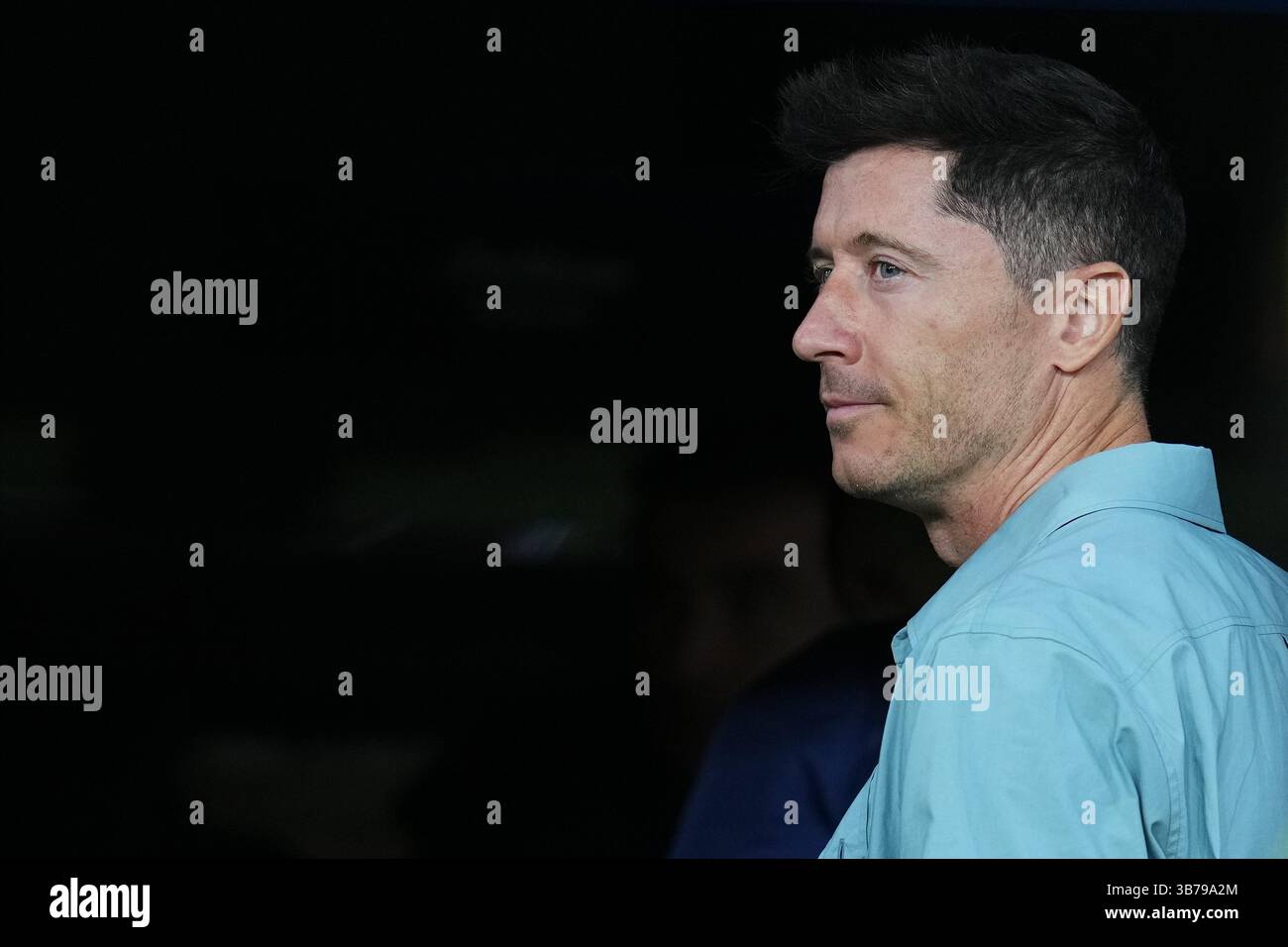 Barcellona, Spagna. 1° maggio 2025. Robert Lewandowski del Barcellona durante la partita di UEFA Champions League, semifinali, prima tappa, tra FC Barcelona e Inter de Milan giocata allo stadio Lluis Companys il 30 2025 aprile a Barcellona in Spagna. (Foto di Bagu Blanco/Pressinphoto) credito: SIPA US/Alamy Live News Foto Stock