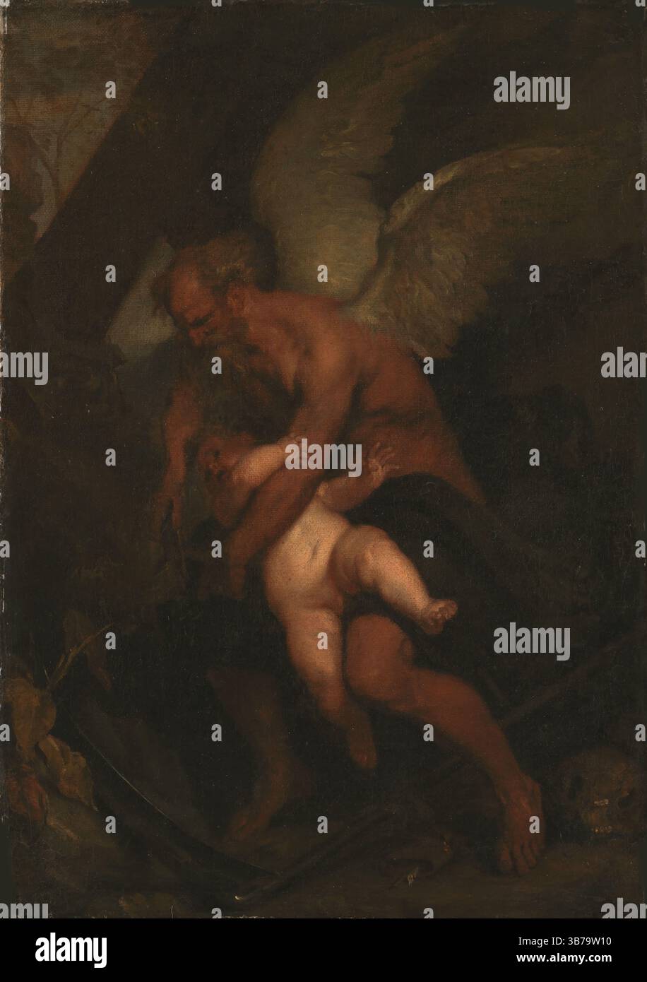 Time Clipping Cupid's Wings. Museo: Statens Museum for Kunst, Copenhagen. Autore: Dyck, Sir Anthonis, van. Foto Stock