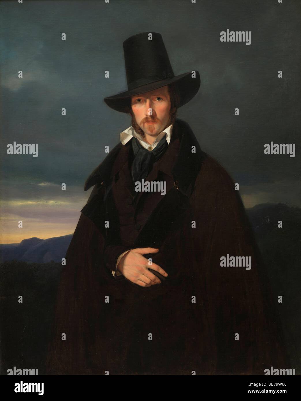 Ritratto del pittore Wilhelm von Kaulbach. Museo: Statens Museum for Kunst, Copenhagen. Autore: Wilhelm Bendz. Foto Stock