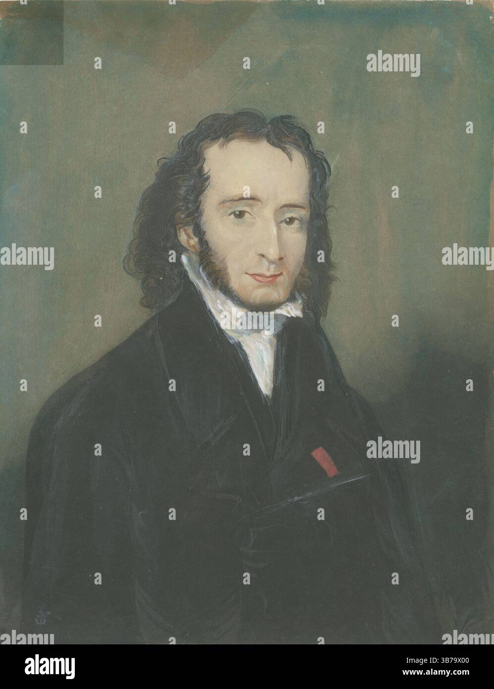 Ritratto di Niccolò Paganini (1782-1840). Museo: Royal College of Music di Londra. Autore: ANONIMO. Foto Stock