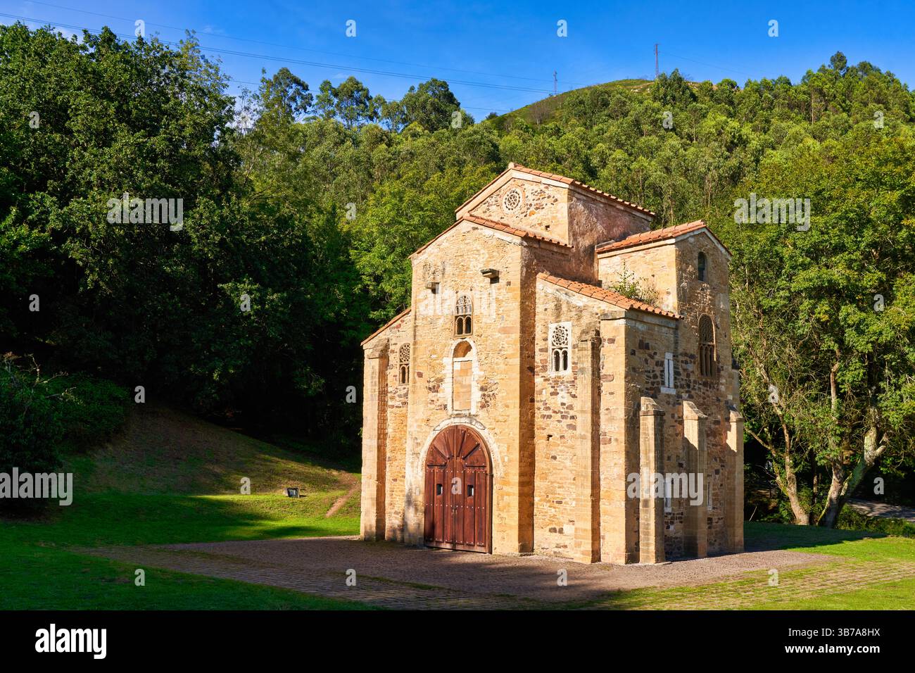 Chiesa di San Miguel de Lillo, Monte Naranco, Oviedo, Asturie, Spagna Foto Stock