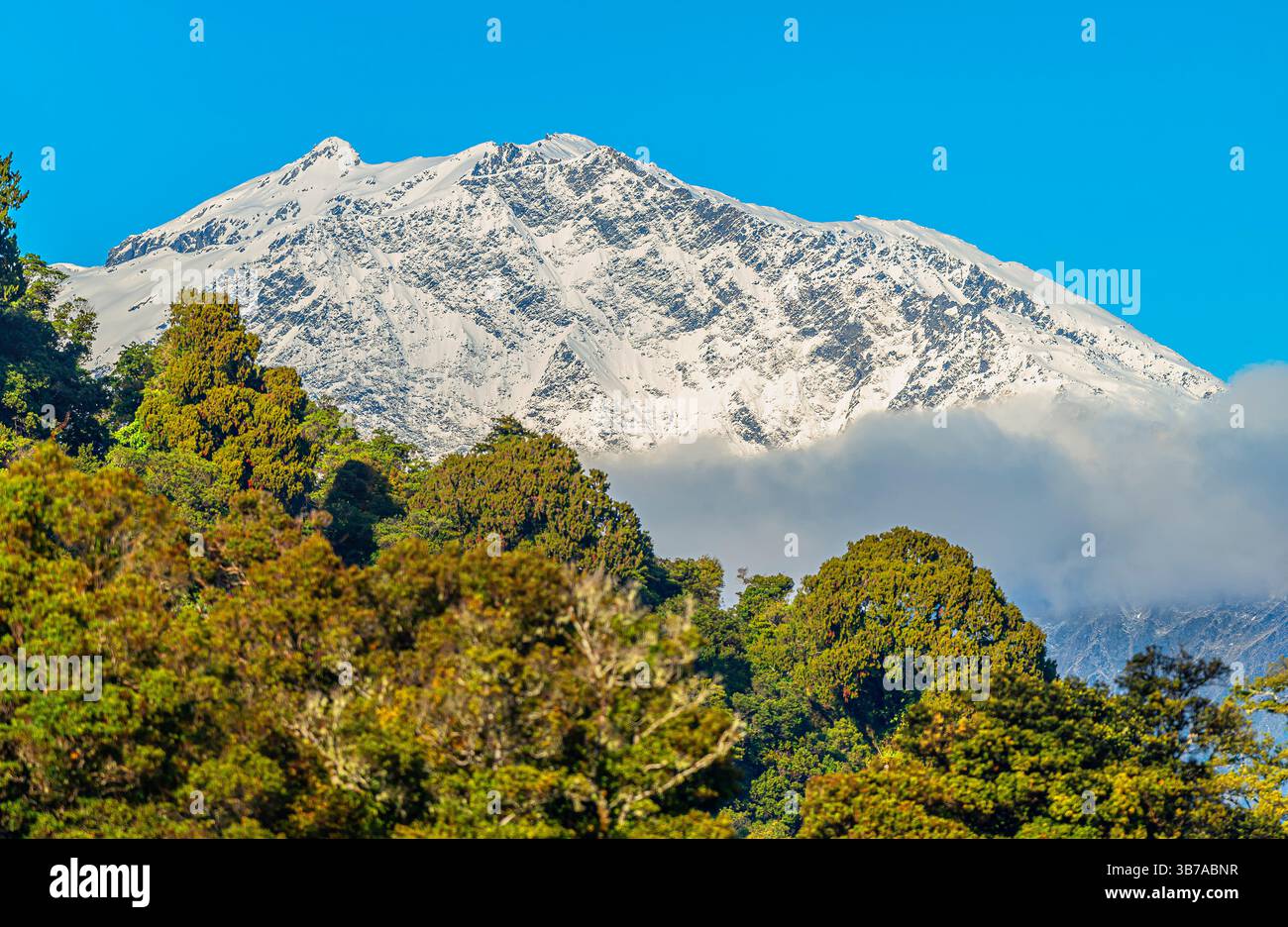 Catena montuosa, ghiacciaio Franz Joseph, Parco Nazionale Mt Cook, Isola del Sud, nuova Zelanda Foto Stock