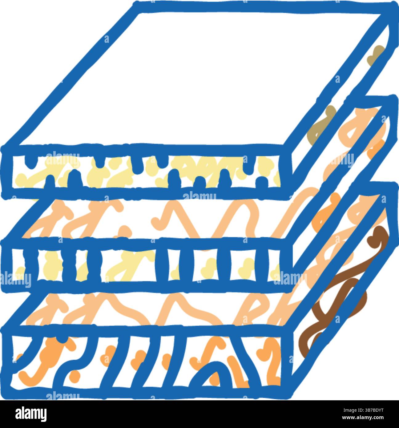 illustrazione a forma di doodle icona dei fogli di legno Illustrazione Vettoriale