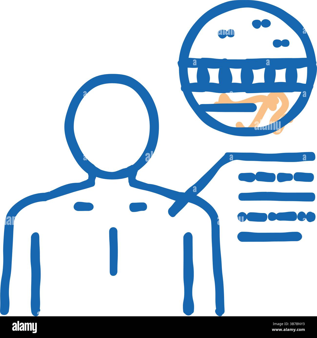 illustrazione a forma di doodle con icona della pelle pallida o giallina Illustrazione Vettoriale