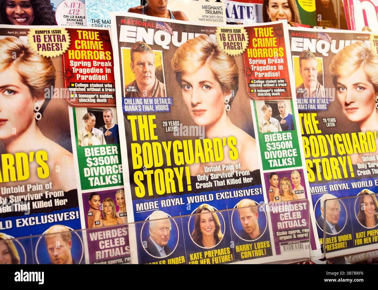 Londra, Regno Unito-aprile,17 2025: Princess Diana morte notizia di agosto, 31 1997 Parigi incidente d'auto. Lady Diana Spencer Principessa di Galles. Reali inglesi. Foto Stock