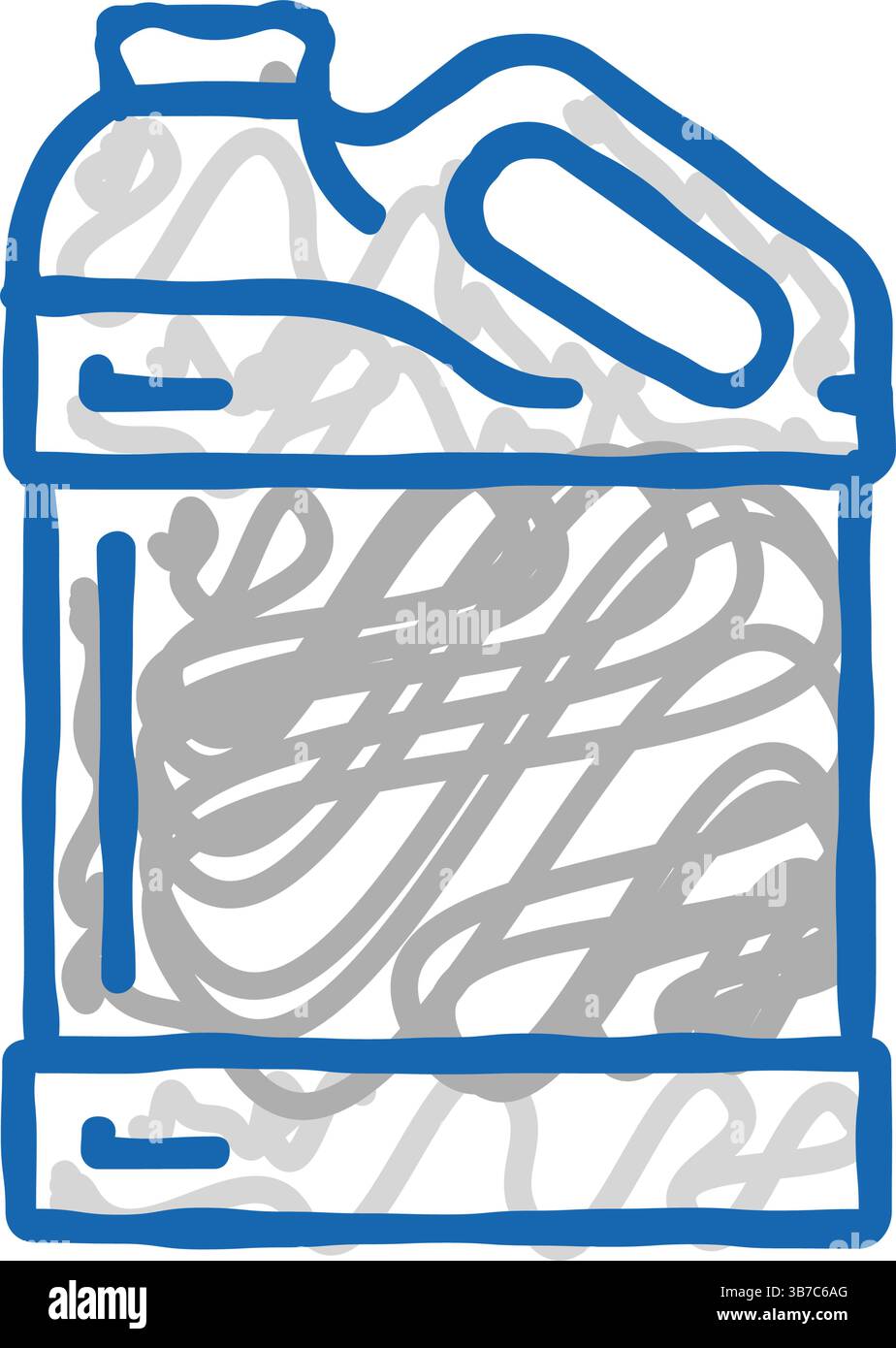 illustrazione del doodle con l'icona in plastica del contenitore Illustrazione Vettoriale