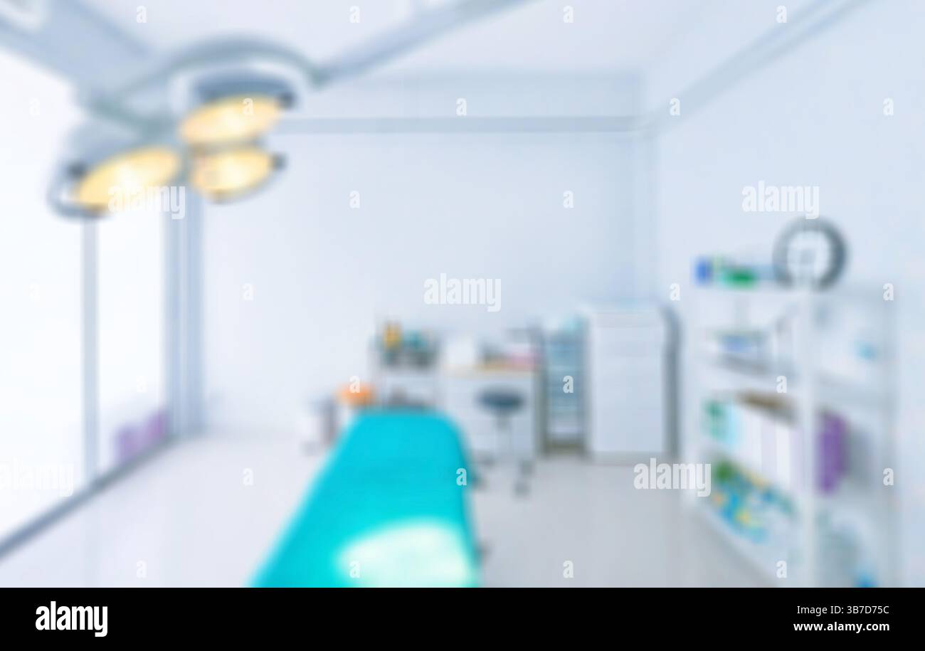 Immagine sfocata dello sfondo della moderna sala operatoria interna Foto Stock