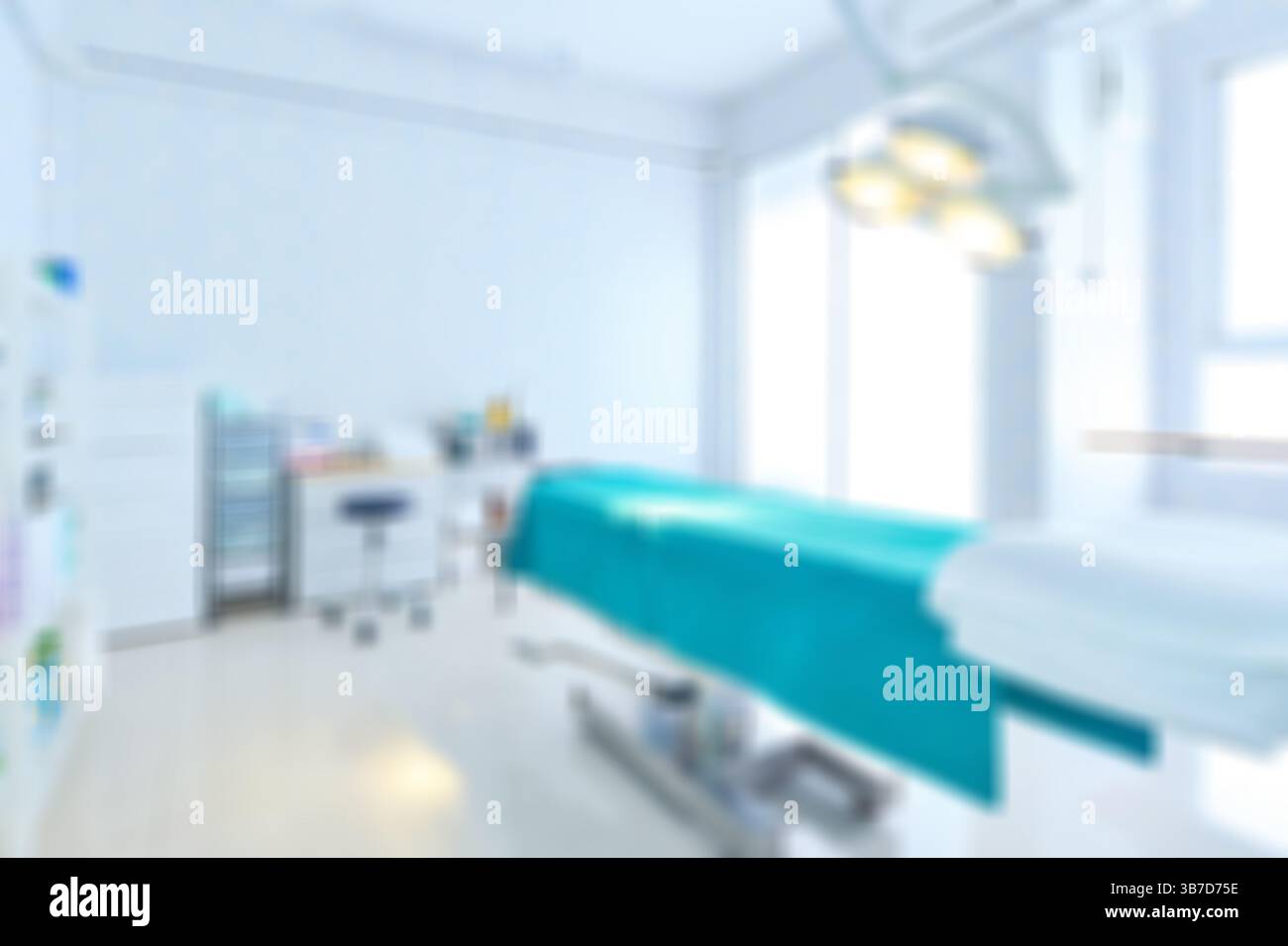 Immagine sfocata dello sfondo della moderna sala operatoria interna Foto Stock