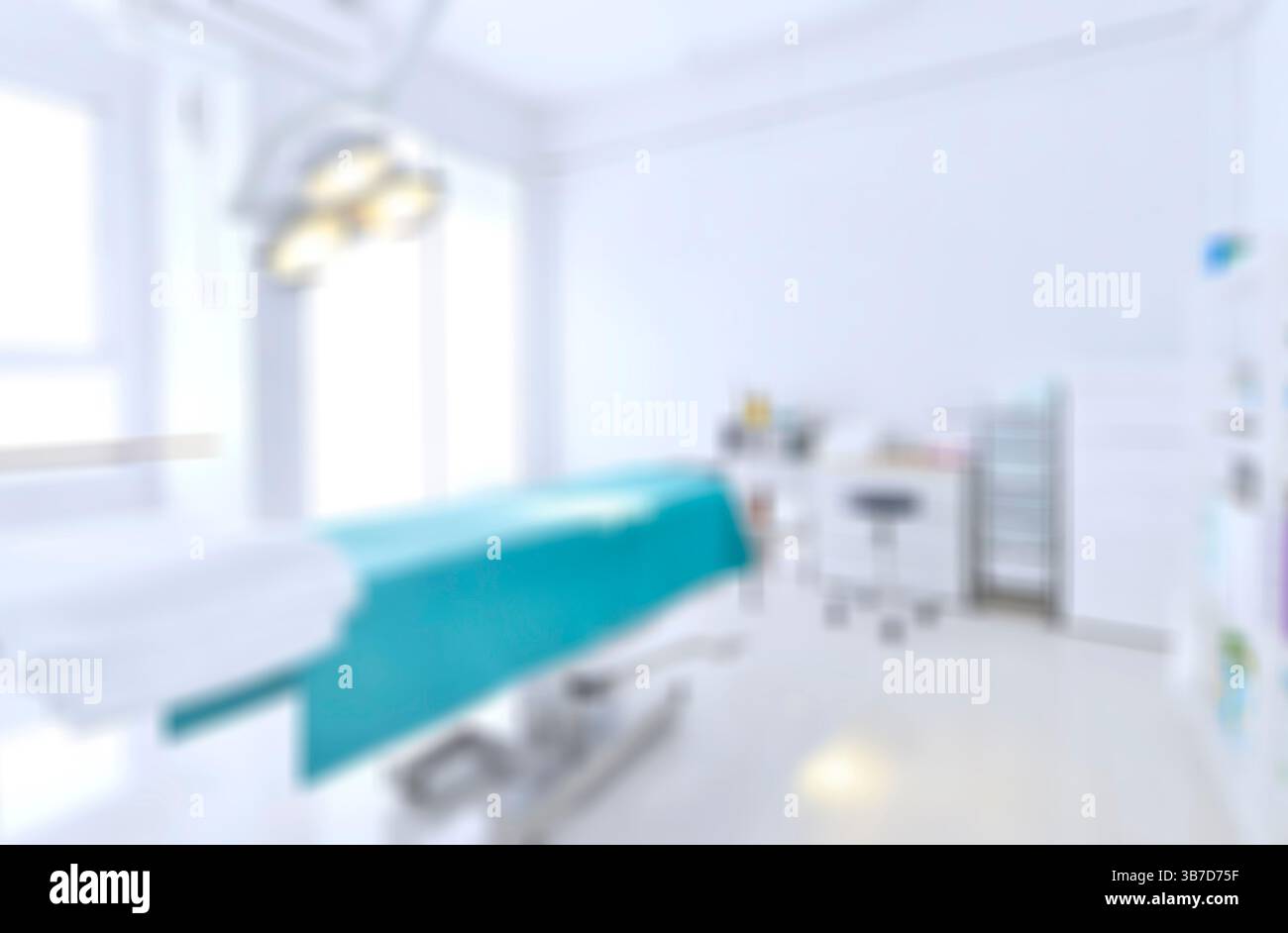 Immagine sfocata dello sfondo della moderna sala operatoria interna Foto Stock