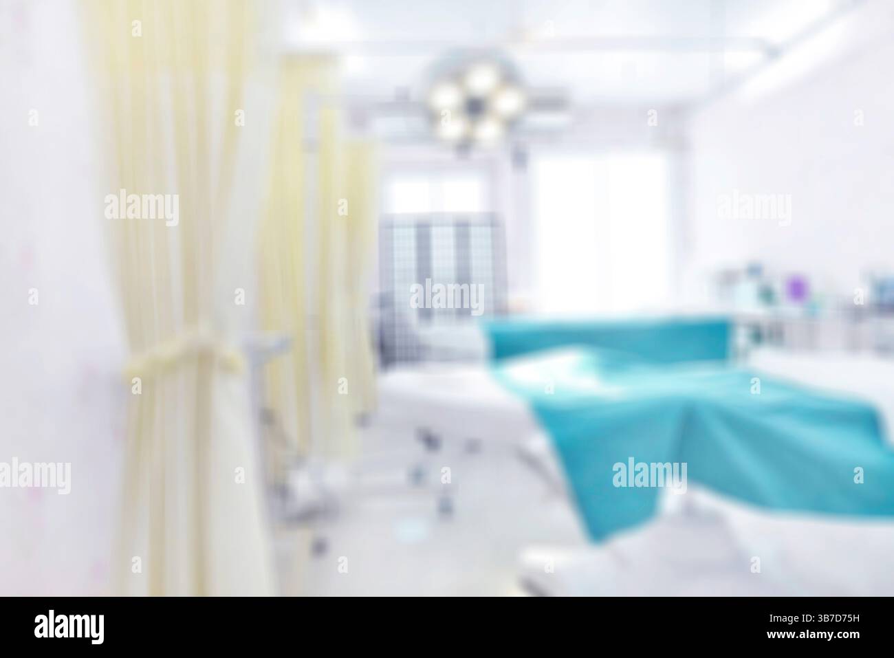 Immagine sfocata dello sfondo della moderna sala operatoria interna Foto Stock