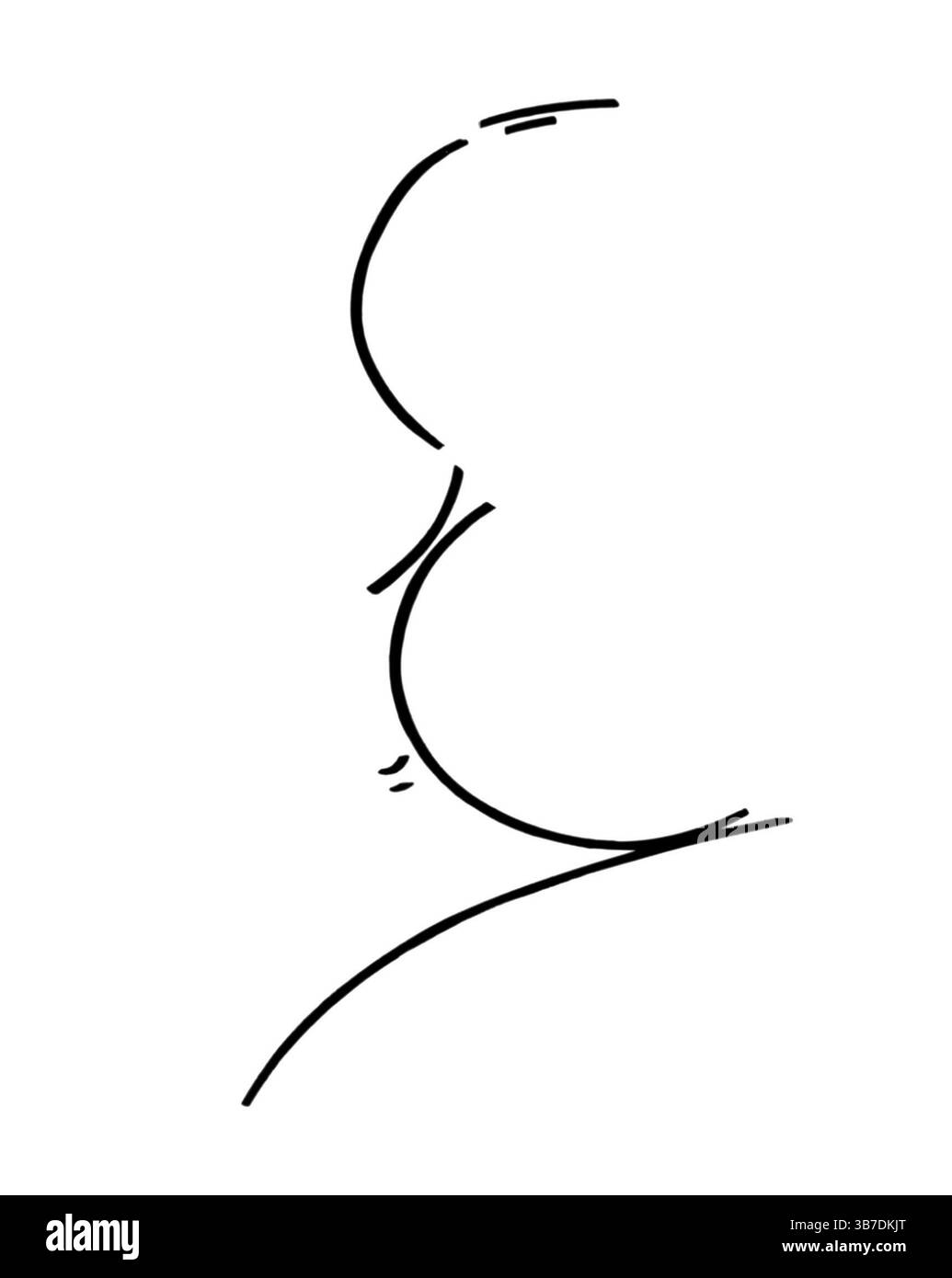 Alfred Hitchcock silhouette / caricatura - disegno Foto Stock