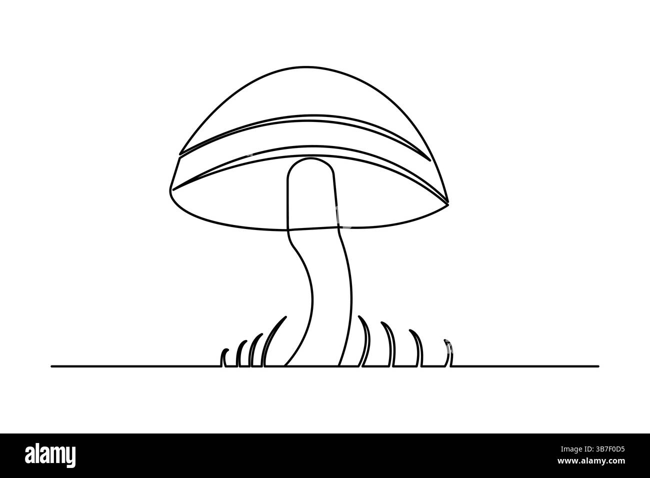 Illustrazione vettoriale disegno continuo a fungo di una linea Illustrazione Vettoriale