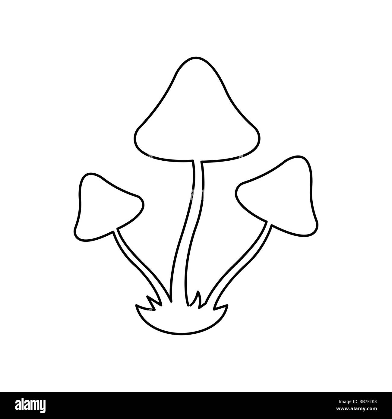 Illustrazione vettoriale disegno continuo a fungo di una linea Illustrazione Vettoriale