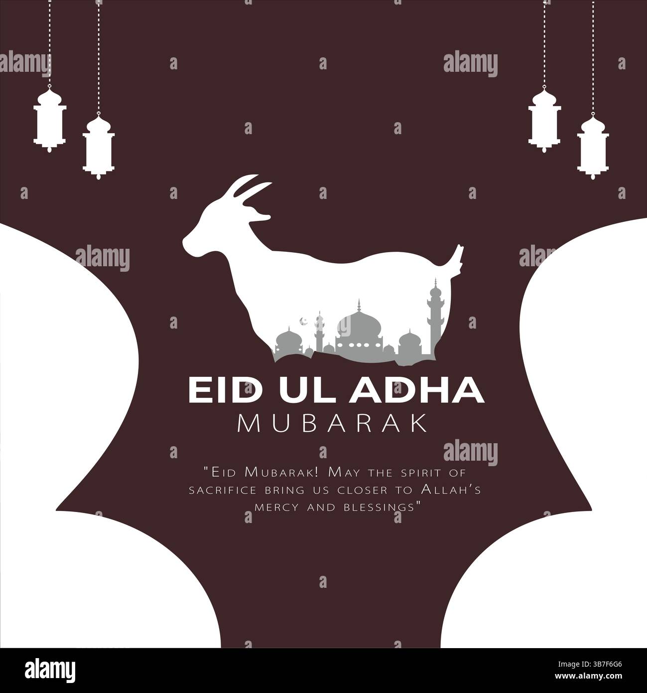 EID ul-Adha Mubarak Social Media Post Design Illustrazione Vettoriale
