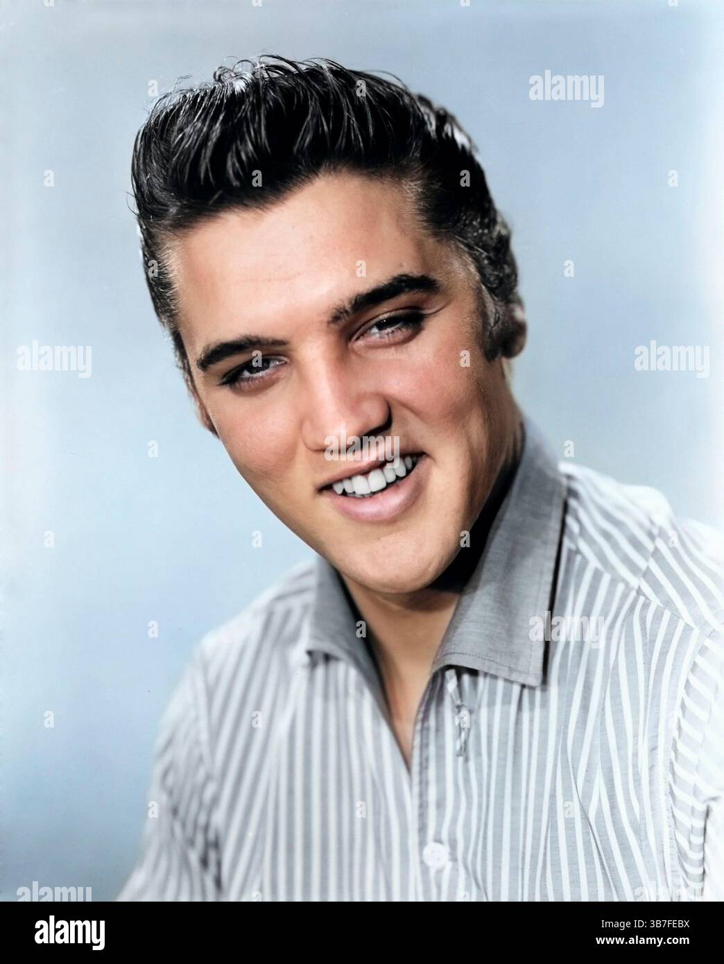 Foto pubblicitaria di Elvis Presley nel 1956 - colorata Foto Stock