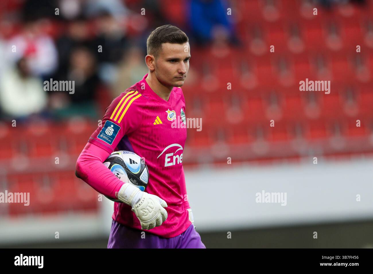 10 febbraio 2024, KrakÃ³W, Polonia: Gabriel Kobylak di Radomiak visto in azione durante la partita di calcio polacca PKO Ekstraklasa League 2023/2024 tra Cracovia Cracovia e Radomiak Radom allo stadio Cracovia. Punteggio finale; Cracovia Krakow 6:0 Radomiak Radom. (Immagine di credito: © Grzegorz Wajda/SOPA Images via ZUMA Press Wire) Foto Stock