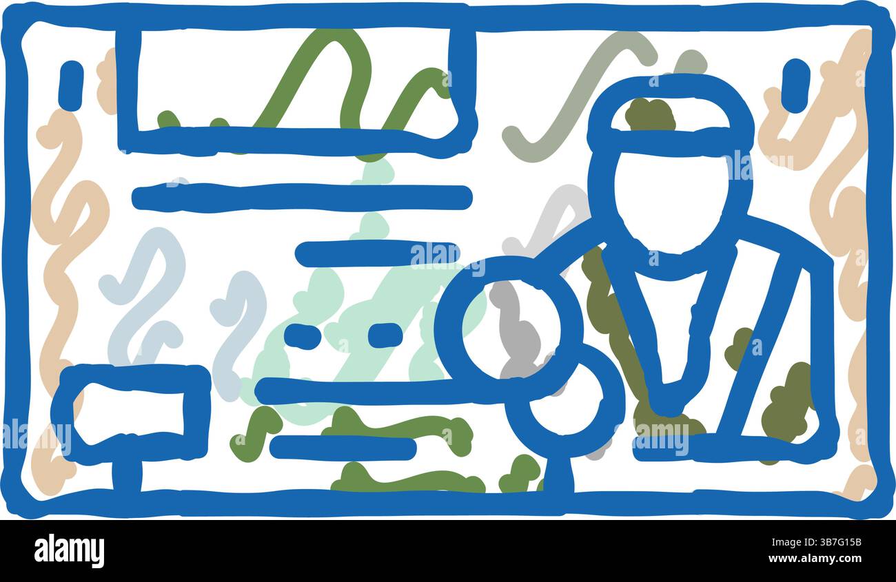 illustrazione a doodle dell'icona jod del dinaro giordano Illustrazione Vettoriale