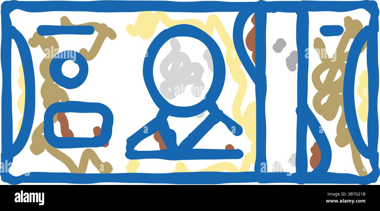 illustrazione a forma di doodle con l'icona cad del dollaro canadese Illustrazione Vettoriale