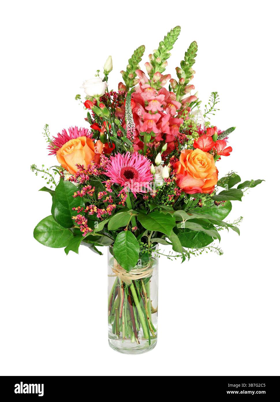 Bouquet colorato del fioraio con gerbera, snapdragon e speedwell Foto Stock