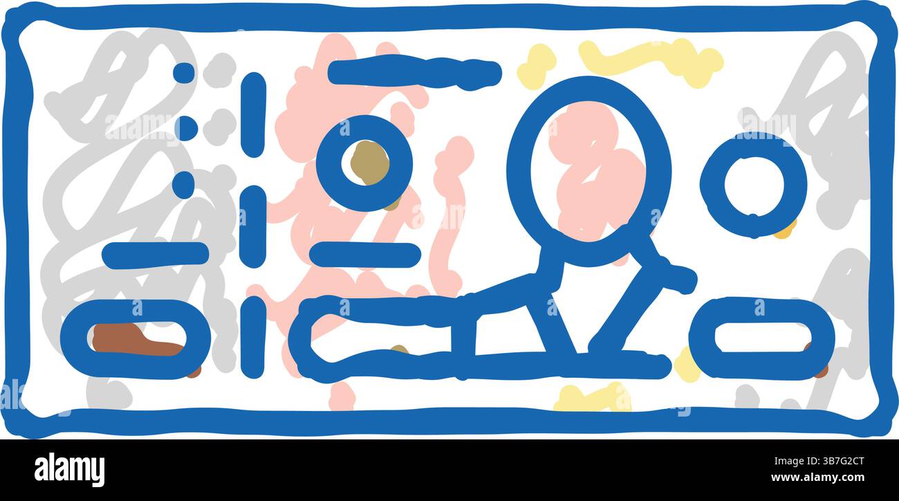 illustrazione del doodle dell'icona baht thb Illustrazione Vettoriale