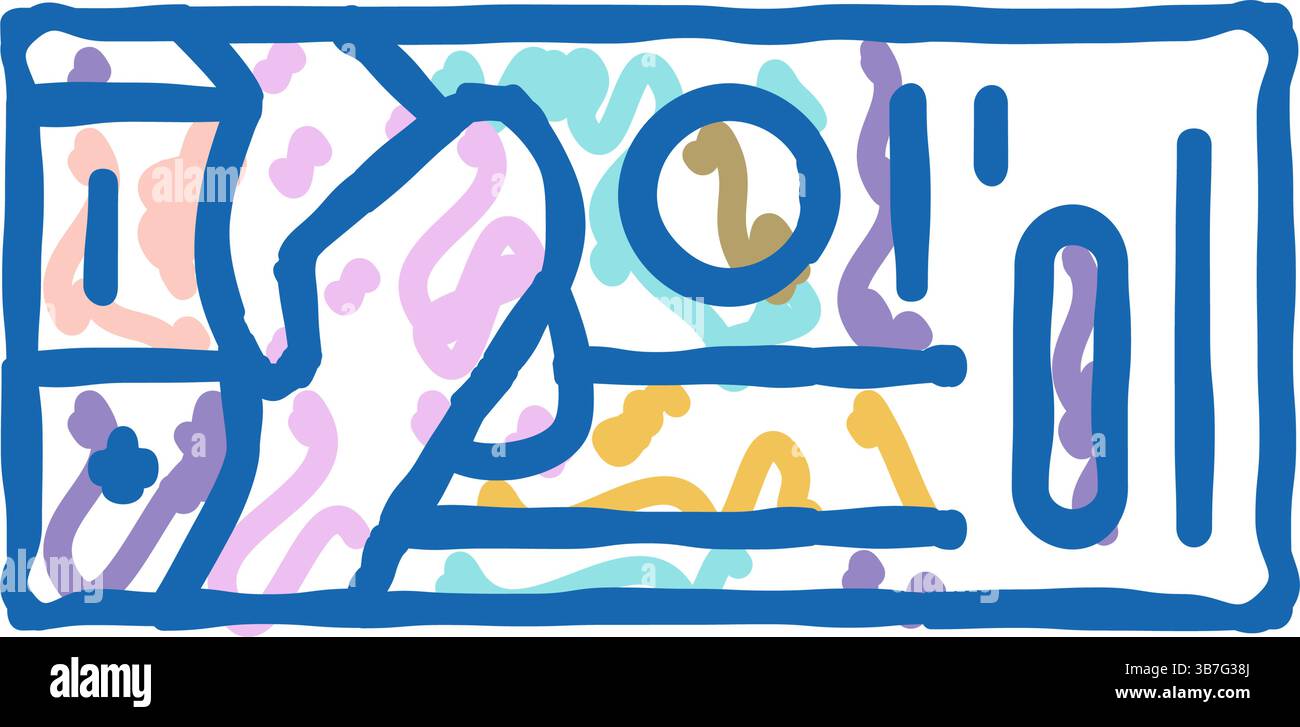 illustrazione doodle dell'icona franc chf Illustrazione Vettoriale