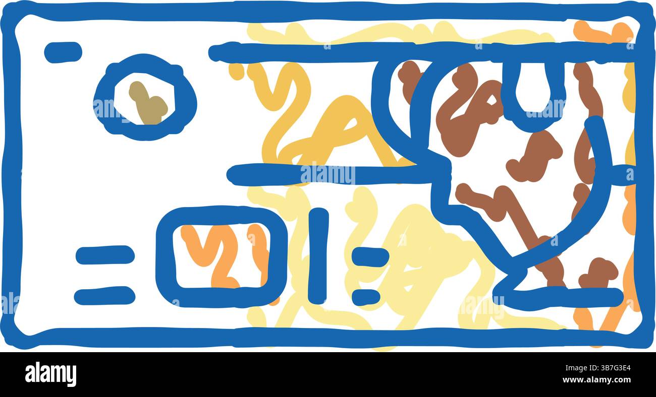 illustrazione a forma di doodle dell'icona di shekel ils Illustrazione Vettoriale