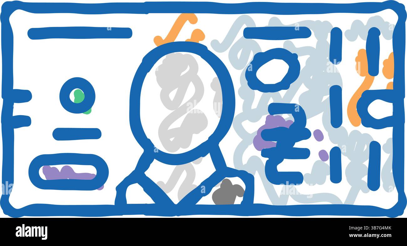 illustrazione a doodle dell'icona hryvnia uah Illustrazione Vettoriale