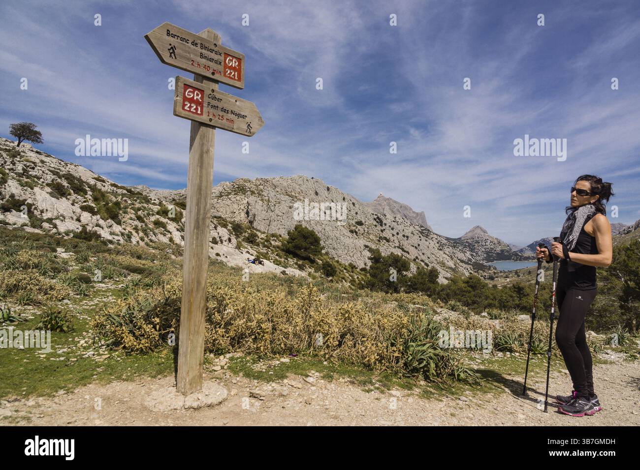 Puig Major, 1445 metros y embalse de Cuber, sierra de Tramuntana, Maiorca, Isole baleari, spagna Foto Stock