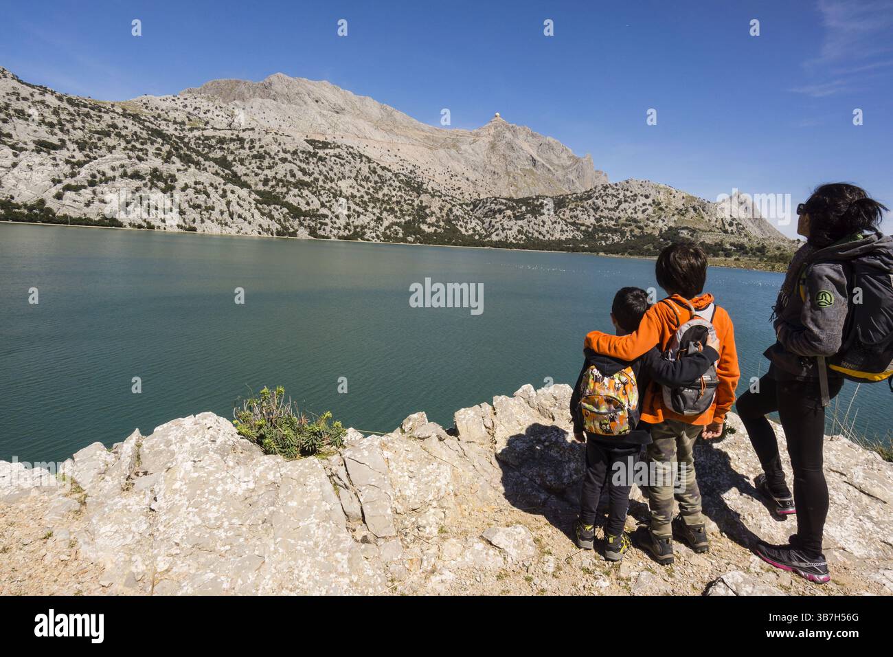 Puig Major, 1445 metros y embalse de Cuber, sierra de Tramuntana, Maiorca, Isole baleari, spagna Foto Stock
