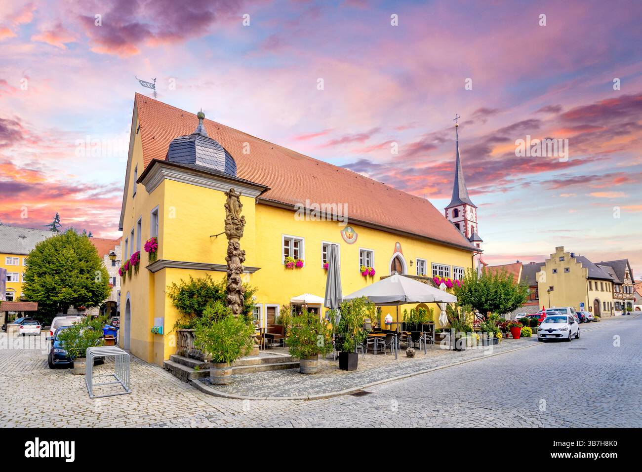 Città vecchia di Frickenhausen, Germania Foto Stock