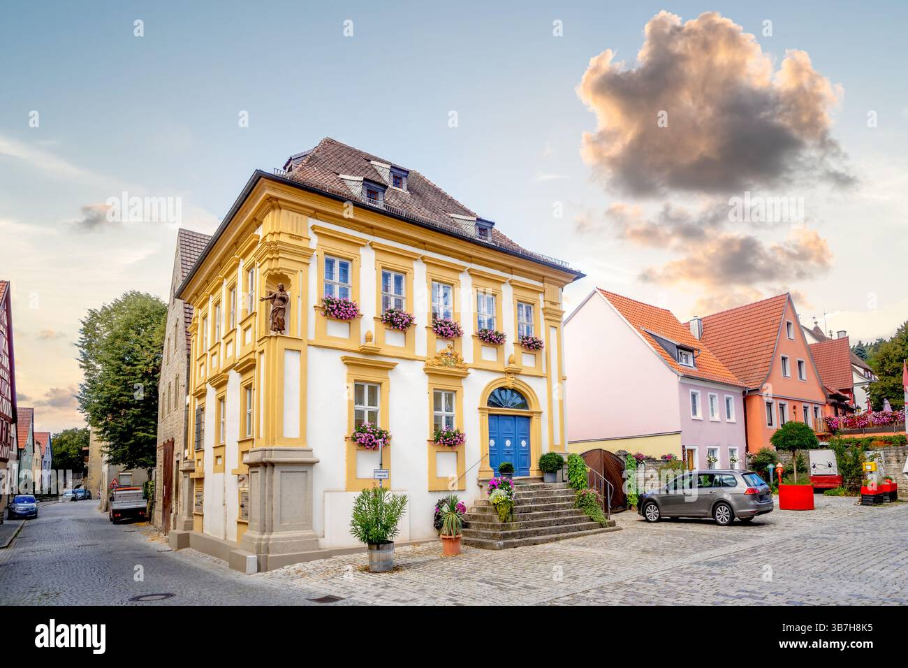 Città vecchia di Frickenhausen, Germania Foto Stock