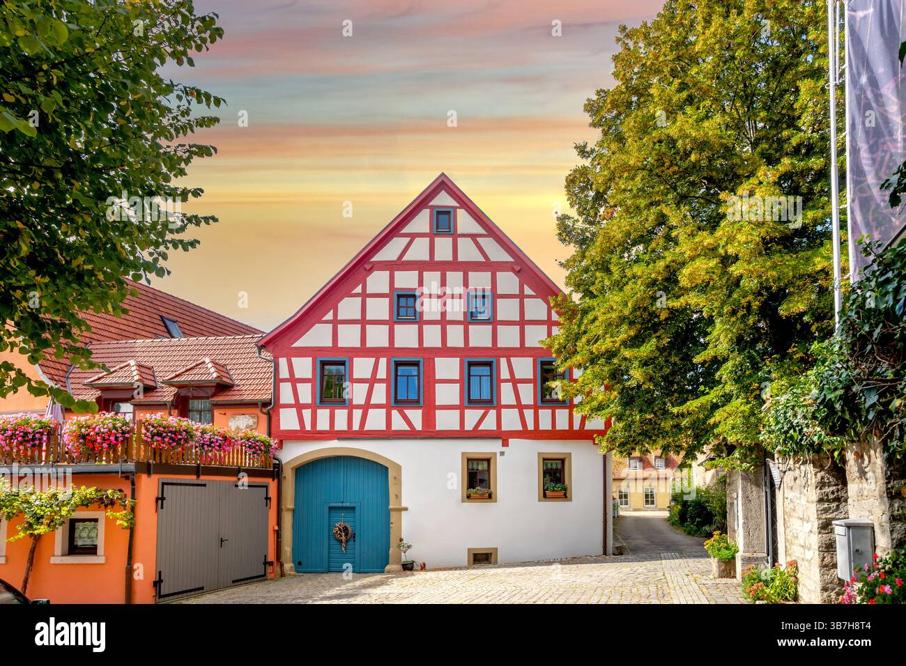 Città vecchia di Frickenhausen, Germania Foto Stock
