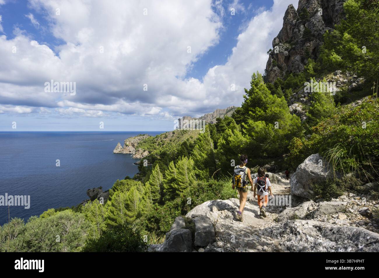 Camino de sa Costera, Soller, parque Natural sierra de Tramuntana, Maiorca, spagna Foto Stock