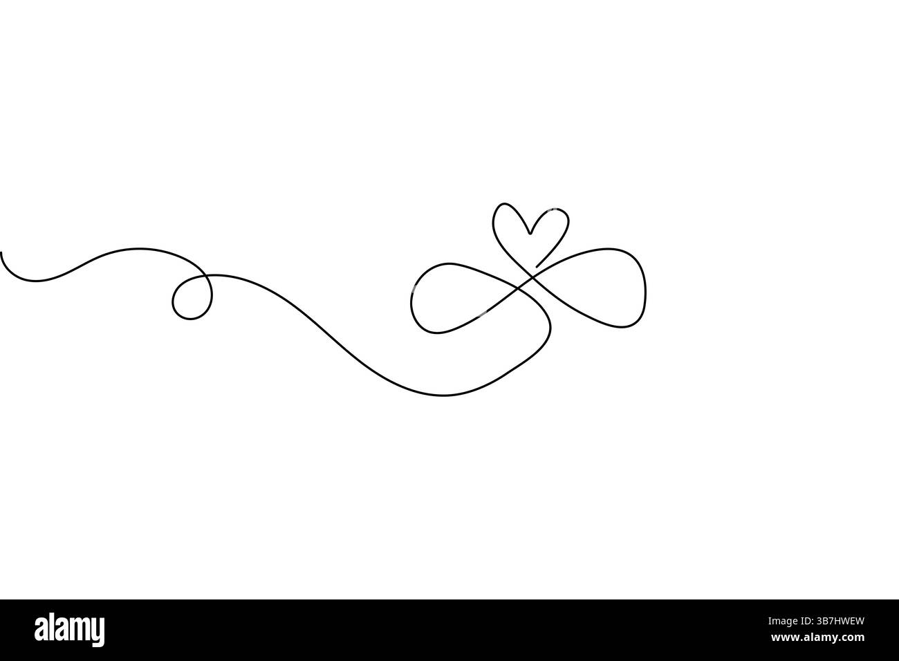 Simbolo dell'infinito una linea disegna un vettore minimalista continuo una linea Illustrazione Vettoriale