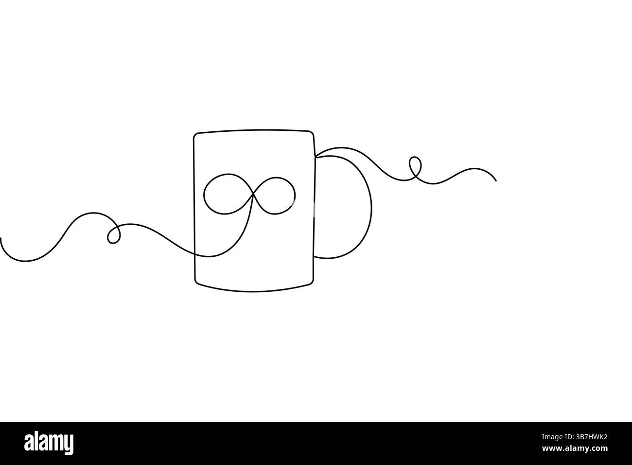 Simbolo dell'infinito una linea disegna un vettore minimalista continuo una linea Illustrazione Vettoriale