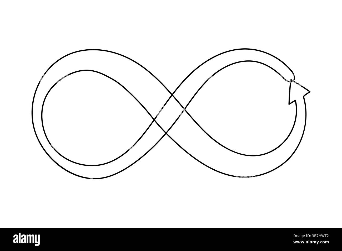 Simbolo dell'infinito una linea disegna un vettore minimalista continuo una linea Illustrazione Vettoriale