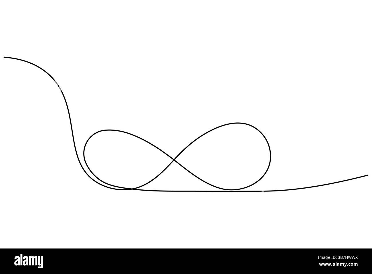 Simbolo dell'infinito una linea disegna un vettore minimalista continuo una linea Illustrazione Vettoriale