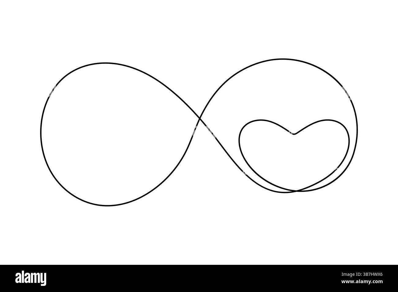 Simbolo dell'infinito una linea disegna un vettore minimalista continuo una linea Illustrazione Vettoriale