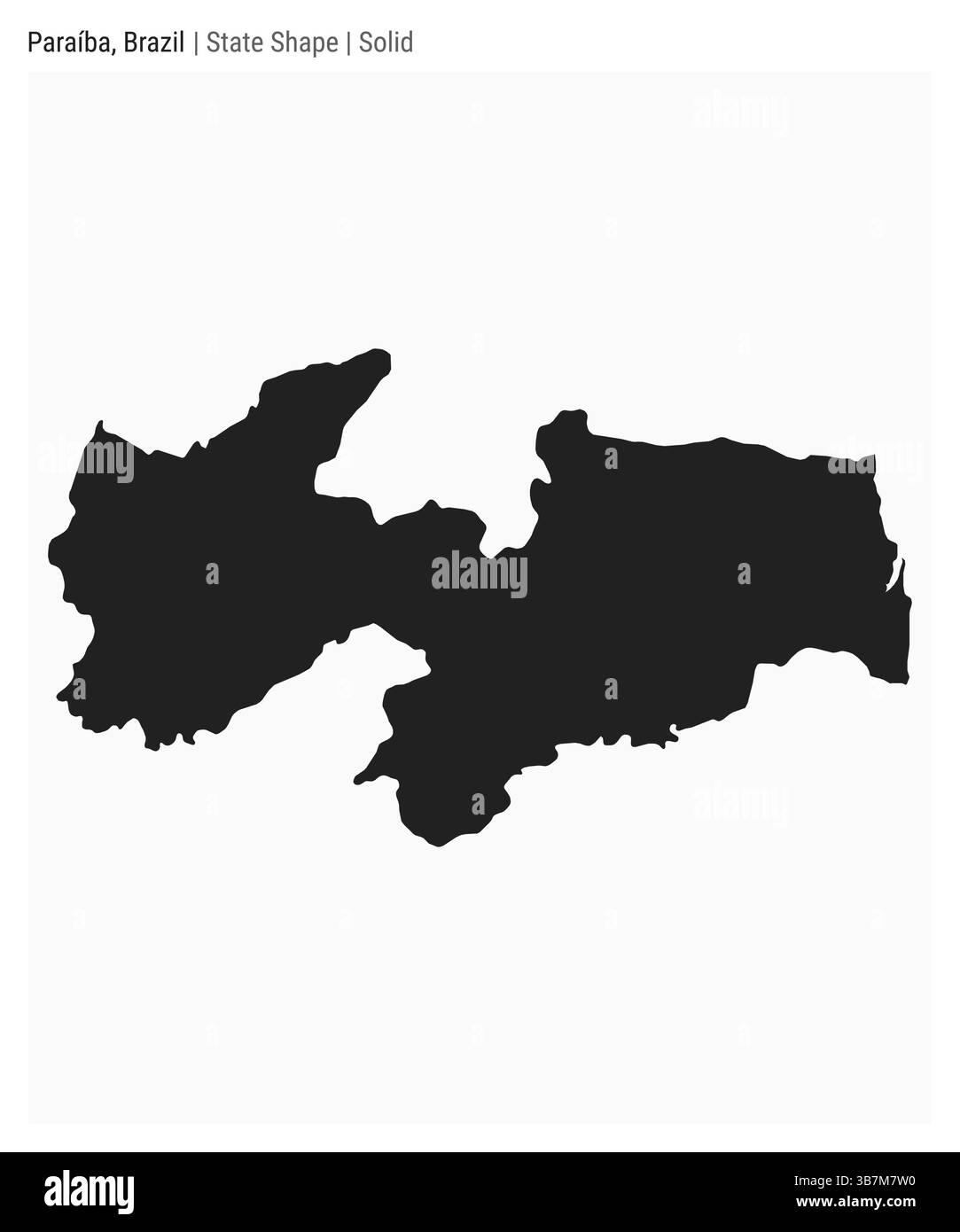 Paraiba, Brasile. Semplice mappa vettoriale. Stato forma. Stile solido. Confine di Paraiba. Illustrazione vettoriale. Illustrazione Vettoriale